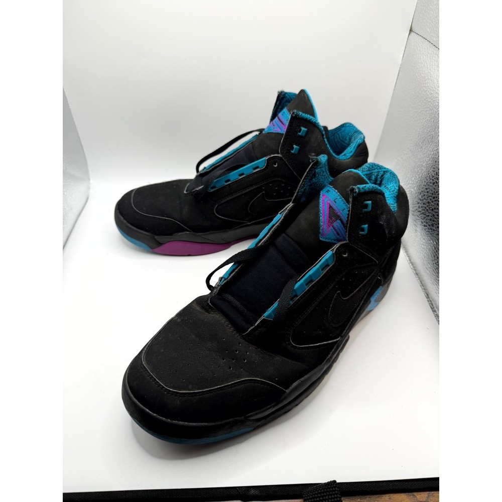 Nike Air Flight Lite Mid DQ7687-002 Men 10.5 Sneaker Black Teal Basketball Shoes